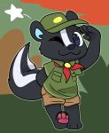  clothing crushpepper cub_scout hi_res looking_at_viewer mammal mephitid skunk tagme uniform young 