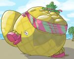  beach food fruit generation_4_pokemon inflation nintendo pineapple plant pokemon pokemon_(species) riolu run_rabbit_bounce seaside transformation 