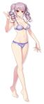  1girl barefoot breasts drill_hair drop_shadow full_body highres large_breasts long_hair looking_at_viewer mikoshiba_saria navel non-web_source official_art photoshop_(medium) pink_hair red_eyes saimin_datsujo_4 solo tachi-e transparent_background twintails underwear underwear_only yoshino_keiko 