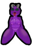  2023 absurd_res anthro big_breasts bodily_fluids breasts chubby_belly chubby_female digital_drawing_(artwork) digital_media_(artwork) female genital_fluids genitals green_eyes grey_horn hi_res horn humanoid kneeling kobold leaning leaning_back lily(character) nipples nude open_mouth purple_body purple_skin pussy pussy_juice saliva saliva_string sharkins signature simple_background solo solo_focus teeth tongue tongue_out 