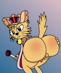  anthro big_(disambiguation) bubble butt cape chinchilla chinchillid clothing crown everything furry headgear hi_res looking_at_viewer male male/male mammal of prince rodent royalty scepter solo tail 