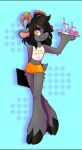  alex(btwalexhere) anthro black_hair bovid caprine femboy_hooters hair hi_res hooves male mammal one_eye_closed server serving_tray small_waist solo unknown_artist wink yellow_eyes 