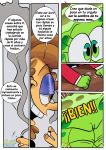  anthro cigarette comic dialogue duo fan_character greenie_(pancaketiffy) hi_res lidded_eyes male marine nickelodeon pancaketiffy robert_(pancaketiffy) sea_sponge smile smoke spanish_text speech_bubble spongebob_squarepants text toony 