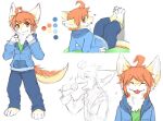  absurd_res anthro blep blush cheek_tuft chest_tuft clothed clothing color_swatch dragon facial_tuft fur furred_dragon glistening glistening_eyes hair hi_res holding_microphone holding_object kutto kuttoyaki looking_aside male microphone model_sheet mouth_closed orange_eyes orange_hair reclining red_tongue singing solo standing tongue tongue_out tuft white_body white_fur yellow_body yellow_fur 