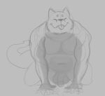  2020 5_fingers all_fours anthro arm_support balls belly big_balls cute_fangs digital_drawing_(artwork) digital_media_(artwork) domestic_cat eyes_always_closed eyes_closed facial_hair felid feline felis fingers forward_arm_support front_view full-length_portrait genitals grey_background guide_lines humanoid_genitalia humanoid_penis kemono looking_forward male mammal nobodyshouse nude_male overweight overweight_male penis portrait simple_background sketch smile solo spade_tail stubble tail thick_tail tongue tongue_out 