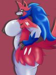  absurd_res anthro anthrofied big_breasts big_butt breasts butt canid chillyspicky female generation_8_pokemon hi_res legendary_pokemon mammal nintendo pokemon pokemon_(species) side_boob side_view slightly_chubby solo thick_thighs zamazenta 