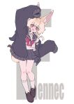  1girl absurdres animal_ear_fluff animal_ears black_cardigan blonde_hair blush blush_stickers bow bowtie cardigan cardigan_partially_removed commentary_request double_bun english_text film_grain fox_ears fox_girl fox_tail grey_sailor_collar grey_skirt hair_bun highres long_sleeves looking_at_viewer medium_hair megateru nose_blush open_cardigan open_clothes open_mouth original pleated_skirt red_bow red_bowtie red_eyes sailor_collar school_uniform serafuku shirt short_sleeves sidelocks skirt sleeves_past_fingers sleeves_past_wrists smile solo tail white_shirt 