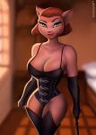  anthro aozee big_breasts breasts captain_amelia cleavage clothed clothing disney dominatrix felid feline female hi_res legwear mammal pupils slit_pupils solo thigh_highs treasure_planet 