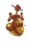  antelope anthro anthro_focus big_butt bovid bubble_butt butt curvy_figure female fur gazelle hi_res king_of_fools mammal olaf_encke shadow solo themightybuck thick_thighs yellow_body yellow_fur 