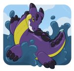  animate_inanimate feral hi_res inflatable living_inflatable permagrin pool_toy purple_body scalie solo symrea yellow_eyes 
