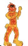  anthro claws elemental_creature hi_res lava lava_creature male mineral_fauna muscular muscular_anthro muscular_male no_fur nude raargh short_tail tail toe_claws 