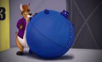  anthro belly blue_body blue_fur blueberry_inflation bottomless bow_tie brown_hair charlie_and_the_chocolate_factory cheek_bulge clothed clothing duo felid fur hair hand_on_back hat headgear headwear hi_res hyper_inflation inflation inside jaguar kangaroo macropod male mammal marsupial overweight overweight_anthro oz_kangaroo ozkangaroo pantherine smile smirk spherical_inflation standing tan_body tan_fur top_hat white_body white_fur worried 