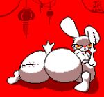  2023 angry animated big_butt bloody_bunny blue_background breasts butt butt_focus butt_slap chinese_zodiac digital_media_(artwork) disembodied_hand duo easter finger_wag generation_4_pokemon gesture holidays huge_butt looking_at_viewer lopunny male middle_finger nintendo nude pixel_(artwork) pixel_animation pokemon pokemon_(species) presenting presenting_hindquarters shaking_head short_playtime signature simple_background slap slapping_own_butt slapping_self small_tail solo_focus spanking stitch_(sewing) tail toilet_man white_breasts white_butt year_of_the_rabbit 