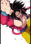  1boy abs bb_m0024 biceps blue_sash clenched_hand dragon_ball dragon_ball_gt highres incoming_attack long_hair looking_at_viewer monkey_boy monkey_tail muscular navel no_nipples open_mouth pants red_fur saiyan sash super_saiyan super_saiyan_4 tail yellow_eyes 