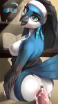  absurd_res anal anal_penetration avian beak bird blue_body blue_eyes blue_feathers bodily_fluids breasts butt clothed clothing cum cum_in_ass cum_inside feathers female female_penetrated first_person_view genital_fluids hi_res klempner looking_at_viewer looking_back looking_back_at_viewer male male/female male_penetrating male_penetrating_female male_pov nun nun_habit open_beak open_mouth partially_clothed penetration penile penile_penetration penis_in_ass rear_view sex tail_feathers 