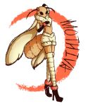 antennae_(anatomy) anthro arthropod biped bug_fables clothing colored compound_eyes english_text eyelashes female footwear fur fuutes_(artist) insect lepidopteran moonsprout_games moth mothiva_(bug_fables) official_art shoes simple_background solo tan_body text white_background white_body white_fur wings 