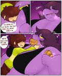  anthro belly big_arms big_belly big_body big_breasts bikini blush breasts clothing comic comic_panel deltarune digital_drawing_(artwork) digital_media_(artwork) dragon duo fat_fetish female flirting flustered food food_fetish food_in_mouth food_insertion food_play force_feeding forced green_clothing hair hi_res hidden_eyes holding_breast human humanoid humping humping_belly improvised_sex_toy kris_(deltarune) male male/female mammal moan nipple_fetish nipple_play overweight rubbing scruffy shinybelly size_difference skinny_female sound_effects stuffing susie_(deltarune) swallowing swimwear teeth undertale_(series) watermark weight_gain wide_hips 