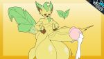  anthro balls bodily_fluids butt cum eeveelution erection felid feline fur generation_1_pokemon generation_2_pokemon generation_4_pokemon genital_fluids genitals hi_res leafeon male male/male mammal nintendo nude open_mouth penis pokemon pokemon_(species) simple_background solo thiccbuns tongue 