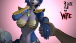  3d_(artwork) anthro armor breasts canid canine clothed clothing digit_ring digital_media_(artwork) duo faceless_character faceless_male female fox hand_holding hand_on_cheek hi_res hinagetsu human humanoid jewelry krystal male male/female mammal nintendo ring source_filmmaker star_fox text wedding_ring 