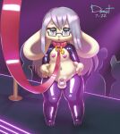  chastity_device collar girly hair hi_res kolya lagomorph latex leash leporid long_hair male mammal misterdonut rabbit 