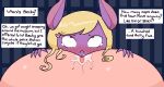  anal anthro bat becky_(el_trio_beta) big_ears blonde_hair blush blush_lines bodily_fluids claws dialogue digital_drawing_(artwork) digital_media_(artwork) duo el_trio_beta female hair hand_on_butt heart_clip human jail_bars looking_up mammal oral orange_eyes pixel_(artwork) purple_body purple_skin rimming saliva sex simple_background size_difference tears white_body white_skin zlut385 