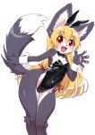  akuma_gaoru anthro bow_ribbon bunny_costume canid canine canis clothed clothing costume fake_ears fake_rabbit_ears female mammal paws senzoc solo wolf 