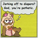  ambiguous_gender anthro breaking_the_fourth_wall bullying comic_panel crossed_legs dialogue diaper digital_media_(artwork) domestic_cat felid feline felis garfield_(series) half-closed_eyes hand_on_knee hand_on_leg harley_(harleyfunnycat) harleyfunnycat harleythefunny_(artist) hi_res hypocrite judgement judging kink_shaming looking_at_viewer mammal microsoft_paint narrowed_eyes pixel_(artwork) shadow sitting smile smirk solo speech_bubble text thought_bubble 