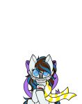  2019 alpha_channel blue_hair bow_tie brown_hair clothing earth_pony equid equine evil_grin fan_character female feral fur grey_body grey_fur hair hasbro hi_res horse looking_at_viewer mammal mr_breezy_(mlp) my_little_pony pattern_clothing pattern_scarf pegacousin pony pupils purple_bowtie pushing_button scarf sinister_smile small_pupils smile solo stare string_bow_tie striped_clothing striped_hair striped_scarf stripes unfinished white_scarf yellow_scarf 