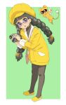  1girl bag cardcaptor_sakura daidouji_tomoyo female_child full_body glasses highres holding kero open_mouth sunglasses tail video_camera wakaho_riku wings yellow_footwear yellow_headwear 