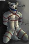  abs absurd_res anthro bdsm beastars bondage bound canid canine canis cleave_gag cloth_gag foreskin gag gagged genitals hi_res kneeling legoshi_(beastars) male mammal muscular nipples nude ollieotty penis questionable_consent restraints rope rope_bondage rope_harness solo wolf 