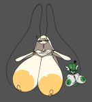  antennae_(anatomy) anthro areola big_areola big_breasts black_eyes breast_size_difference breasts duo female gardevoir generation_3_pokemon generation_7_pokemon green_areola green_hair green_nipples hair hi_res huge_areola huge_breasts humanoid hyper hyper_breasts larger_anthro larger_female looking_at_viewer nintendo nipples nsfwoaf pheromosa pokemon pokemon_(species) question_mark size_difference smaller_female smaller_humanoid ultra_beast white_body yellow_areola yellow_nipples 