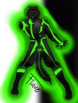  3:4 absurd_res bent_legs black_and_white black_and_white_background black_sclera brown_hair canid canine canis colored_nails fan_character flave fluffy fluffy_chest fluffy_tail fur fur_markings green_eyes green_nails hair hi_res inner_ear_fluff jojo&#039;s_bizarre_adventure jojo_pose male mammal manly markings medium_hair monochrome nails percy_amodae_(flave) pose sigil_(symbol) signature solo tail tuft wolf 