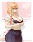  anthro big_breasts blonde_hair brassiere breasts clothing dinosaur female goodbye_volcano_high green_eyes hadrosaurid hair icti_winter naomi_(gvh) ornithischian parasaurolophus reptile scalie snoot_game solo undressing 
