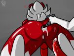  &lt;3 absol anthro bodily_fluids canid cum digital_media_(artwork) duo erection fur generation_3_pokemon generation_7_pokemon genital_fluids genitals hair lycanroc male male/male mammal midnight_lycanroc nintendo penis pokemon pokemon_(species) red_body red_fur ronai_fox simple_background white_body white_fur 