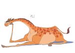  absurd_res belly big_belly female feral fur giraffe giraffid hashira_the_giraffe hi_res hooves looking_at_viewer mammal orange_body orange_fur overweight overweight_female solo windspan 