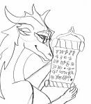  anthro big_breasts breasts cuneiform dragon eyewear eyewear_only female glasses glasses_only hazel_(wof) hi_res leafwing_(wof) monochrome nude reading scroll smile solo stealthweaver wings_of_fire 