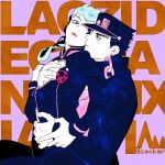  2boys black_hair blue_eyes blue_hair braid chain gakuran giorno_giovanna hat hug hug_from_behind jojo_no_kimyou_na_bouken kujo_jotaro ladybug_ornament male_focus morikiri multiple_boys school_uniform stardust_crusaders vento_aureo yaoi 