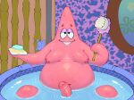  anthro asterozoan bath bathing bathtub bodily_fluids bubble detailed_background dreamscreep dripping echinoderm erection eyebrows genital_fluids genitals glistening glistening_body glistening_genitalia glistening_penis hi_res lidded_eyes looking_at_viewer male marine moobs navel nickelodeon nipples nude overweight overweight_anthro overweight_male partially_submerged patrick_star penis precum sitting smile soap solo spongebob_squarepants starfish toony vein veiny_penis water wet wet_body window 