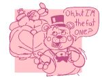  animatronic anthro bear belly belly_overhang big_belly big_butt butt dialogue double_chin duo english_text fat_rolls five_nights_at_freddy&#039;s five_nights_at_freddy&#039;s_2 huge_butt huge_thighs hyper hyper_belly hyper_butt hyper_thighs lagomorph leporid love_handles machine male mammal moobs morbidly_obese morbidly_obese_anthro morbidly_obese_male obese obese_anthro obese_male overweight overweight_anthro overweight_male rabbit rear_view robot roundedpentagon scottgames text thick_arms thick_thighs toy_bonnie_(fnaf) toy_freddy_(fnaf) 