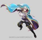  1boy black_footwear black_gloves black_pants fire_emblem fire_emblem_awakening fire_emblem_heroes full_body gloves holding holding_sword holding_weapon official_alternate_costume official_art pants robin_(fire_emblem) robin_(male)_(exalt&#039;s_deliverer)_(fire_emblem) robin_(male)_(fire_emblem) shirt solo sword wada_sachiko weapon white_shirt 