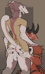  allanthesergal52_(artist) allanthesergal52_(character) anthro anus balls bodily_fluids butt cum cum_on_face demon duo fellatio fur genital_fluids genitals hand_on_butt hi_res horn kneeling male male/male multicolored_body muscular nude open_mouth oral penile raised_tail sergal sex spread_butt spreading tail tongue tongue_out 