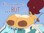  aarqon anthro areola big_areola big_breasts big_nipples black_sclera breasts brown_body brown_fur car destruction erect_nipples fair_argument_(meme) female fur generation_1_pokemon genitals hair hi_res huge_areola huge_breasts huge_nipples lips looking_at_viewer nintendo nipples nude orange_body orange_fur pokemon pokemon_(species) ponytail pussy raichu red_hair solo thick_lips vehicle 