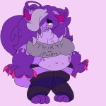  absurd_res age_difference chibitay crystal_(chibitay) female fur grey_hair hair hi_res older_anthro older_female purple_body purple_fur purple_hair 