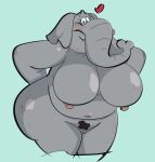  &lt;3 anthro belly big_breasts big_butt big_nipples blue_background blush breasts butt elephant elephantid eyebrows fat_rolls female genitals grey_body grey_skin hands_behind_back hanging_breasts hi_res jodero looking_at_viewer mammal mature_anthro mature_female navel nipples nude nude_anthro nude_female obese obese_anthro obese_female overweight overweight_anthro overweight_female pink_nipples presenting proboscidean pubes pussy raised_eyebrows saggy simple_background smile smiling_at_viewer solo solo_focus tailless thick_arms thick_thighs 