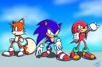  blue_body blue_fur clothing footwear fur johnisdaboi27 knuckles_the_echidna male miles_prower orange_body orange_fur red_body red_clothing red_footwear red_fur red_shoes sega shoes sky sonic_the_hedgehog sonic_the_hedgehog_(series) 