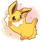  1:1 2023 :d ambiguous_gender big_ears big_eyes black_ears black_nose blush brown_eyes canid canine detailed eeveelution featureless_crotch feet feral fluffy fluffy_tail fur generation_1_pokemon happy hi_res jolteon legs_up long_ears lying mammal multicolored_body multicolored_ears multicolored_fur nintendo o_o on_back orange_background pawpads paws pink_pawpads pink_paws pink_tongue pokemon pokemon_(species) portrait raised_leg seviyummy shadow simple_background small_nose smile solo spread_legs spreading star tail tongue white_background white_body white_fur wide_eyed yellow_body yellow_ears yellow_fur yellow_tail 
