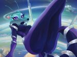  alien anthro blue_body blue_fur blue_sky_studios butt clothed clothing female fur hi_res ice_age_(series) purple_eyes purrynx scratazon seductive solo space spacesuit tight_clothing 