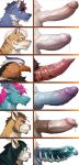  anthro avian beak blue_body blue_fur bodily_fluids canid canine countershade_face countershade_fur countershading deer dragon erection facial_piercing felid foreskin frde fur fur_tuft genital_fluids genital_piercing genitals glans hi_res humanoid_genitalia humanoid_penis inner_ear_fluff male mammal medial_ring nose_piercing nose_ring pantherine penis penis_lineup penis_piercing piercing precum prince_albert_piercing ring_piercing solo striped_body striped_fur stripes tiger tuft vein veiny_penis 