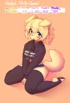  2023 4_toes absurd_res anthro blush bottomwear breasts canid canine canis clothed clothing collar cropped_hoodie digital_media_(artwork) domestic_dog feet female female_anthro floppy_ears footwear fur hair hi_res hoodie hotpants jupiter_europe kemono leash legwear looking_at_viewer mammal pawpads paws shorts sitting socks solo stirrup_socks strip_game thigh_highs toes topwear under_boob wariza 