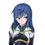  1girl blue_eyes blue_hair breasts closed_mouth commentary_request diesirea long_hair maria_traydor simple_background solo star_ocean star_ocean_till_the_end_of_time white_background 
